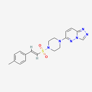 molecular formula C18H20N6O2S B3202807 (E)-6-(4-((4-methylstyryl)sulfonyl)piperazin-1-yl)-[1,2,4]triazolo[4,3-b]pyridazine CAS No. 1021217-60-6