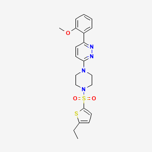 molecular formula C21H24N4O3S2 B3202816 3-(4-((5-Ethylthiophen-2-yl)sulfonyl)piperazin-1-yl)-6-(2-methoxyphenyl)pyridazine CAS No. 1021218-84-7