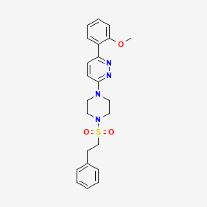 molecular formula C23H26N4O3S B3202825 3-(2-Methoxyphenyl)-6-(4-(phenethylsulfonyl)piperazin-1-yl)pyridazine CAS No. 1021218-91-6