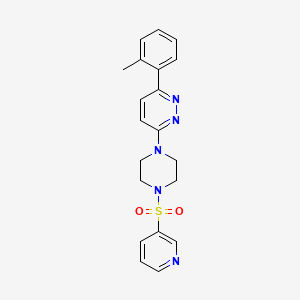 molecular formula C20H21N5O2S B3202836 3-(4-(Pyridin-3-ylsulfonyl)piperazin-1-yl)-6-(o-tolyl)pyridazine CAS No. 1021218-99-4