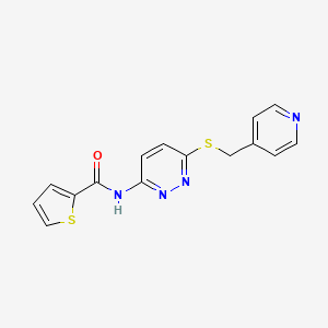 molecular formula C15H12N4OS2 B3202843 N-(6-((pyridin-4-ylmethyl)thio)pyridazin-3-yl)thiophene-2-carboxamide CAS No. 1021219-04-4