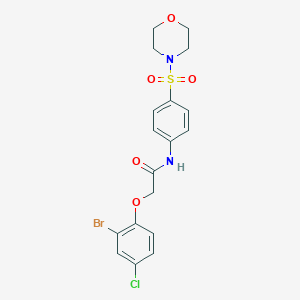 molecular formula C18H18BrClN2O5S B320285 2-(2-bromo-4-chlorophenoxy)-N-[4-(4-morpholinylsulfonyl)phenyl]acetamide 