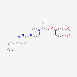 molecular formula C24H24N4O4 B3202852 2-(Benzo[d][1,3]dioxol-5-yloxy)-1-(4-(6-(o-tolyl)pyridazin-3-yl)piperazin-1-yl)ethanone CAS No. 1021219-14-6