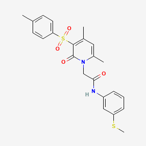 molecular formula C23H24N2O4S2 B3202853 2-(4,6-dimethyl-2-oxo-3-tosylpyridin-1(2H)-yl)-N-(3-(methylthio)phenyl)acetamide CAS No. 1021219-59-9