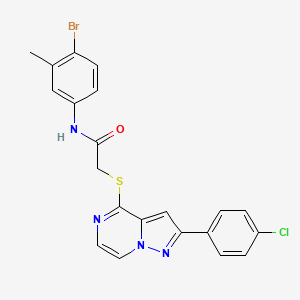 molecular formula C21H16BrClN4OS B3202866 N-(4-bromo-3-methylphenyl)-2-{[2-(4-chlorophenyl)pyrazolo[1,5-a]pyrazin-4-yl]sulfanyl}acetamide CAS No. 1021220-13-2