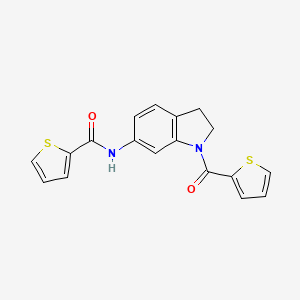 molecular formula C18H14N2O2S2 B3202879 N-(1-(thiophene-2-carbonyl)indolin-6-yl)thiophene-2-carboxamide CAS No. 1021220-84-7