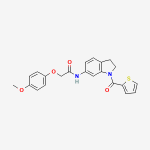molecular formula C22H20N2O4S B3202900 2-(4-methoxyphenoxy)-N-(1-(thiophene-2-carbonyl)indolin-6-yl)acetamide CAS No. 1021221-04-4