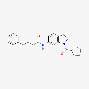 molecular formula C24H28N2O2 B3202905 N-(1-(cyclopentanecarbonyl)indolin-6-yl)-4-phenylbutanamide CAS No. 1021221-12-4