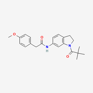 molecular formula C22H26N2O3 B3202916 2-(4-methoxyphenyl)-N-(1-pivaloylindolin-6-yl)acetamide CAS No. 1021221-24-8