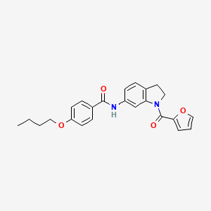 molecular formula C24H24N2O4 B3202922 4-butoxy-N-(1-(furan-2-carbonyl)indolin-6-yl)benzamide CAS No. 1021221-46-4