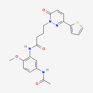 molecular formula C21H22N4O4S B3202938 N-(5-acetamido-2-methoxyphenyl)-4-(6-oxo-3-(thiophen-2-yl)pyridazin-1(6H)-yl)butanamide CAS No. 1021222-12-7