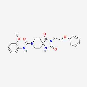 molecular formula C23H26N4O5 B3202946 N-(2-methoxyphenyl)-2,4-dioxo-3-(2-phenoxyethyl)-1,3,8-triazaspiro[4.5]decane-8-carboxamide CAS No. 1021222-58-1
