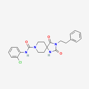 molecular formula C22H23ClN4O3 B3202953 N-(2-chlorophenyl)-2,4-dioxo-3-phenethyl-1,3,8-triazaspiro[4.5]decane-8-carboxamide CAS No. 1021222-64-9