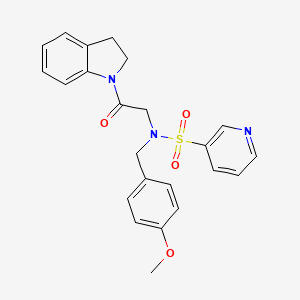 molecular formula C23H23N3O4S B3202973 N-(2-(indolin-1-yl)-2-oxoethyl)-N-(4-methoxybenzyl)pyridine-3-sulfonamide CAS No. 1021223-48-2