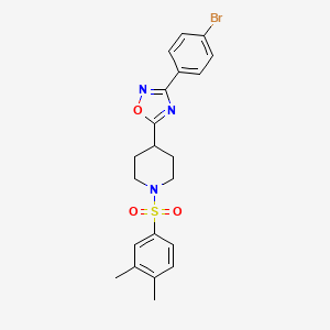 molecular formula C21H22BrN3O3S B3202976 3-(4-Bromophenyl)-5-(1-((3,4-dimethylphenyl)sulfonyl)piperidin-4-yl)-1,2,4-oxadiazole CAS No. 1021223-77-7