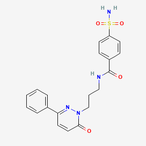 molecular formula C20H20N4O4S B3202984 N-(3-(6-oxo-3-phenylpyridazin-1(6H)-yl)propyl)-4-sulfamoylbenzamide CAS No. 1021224-23-6