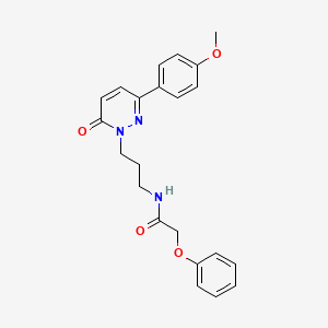 molecular formula C22H23N3O4 B3202993 N-(3-(3-(4-methoxyphenyl)-6-oxopyridazin-1(6H)-yl)propyl)-2-phenoxyacetamide CAS No. 1021224-43-0