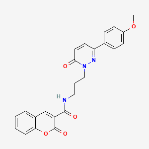 molecular formula C24H21N3O5 B3202998 N-(3-(3-(4-methoxyphenyl)-6-oxopyridazin-1(6H)-yl)propyl)-2-oxo-2H-chromene-3-carboxamide CAS No. 1021224-47-4