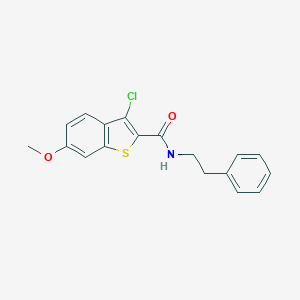 molecular formula C18H16ClNO2S B320303 3-chloro-6-methoxy-N-(2-phenylethyl)-1-benzothiophene-2-carboxamide 