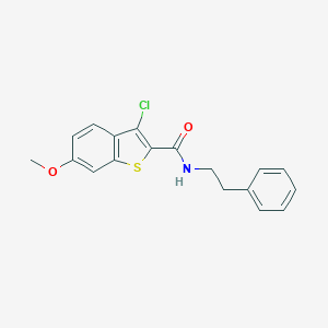 3-chloro-6-methoxy-N-(2-phenylethyl)-1-benzothiophene-2-carboxamide