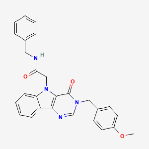 molecular formula C27H24N4O3 B3203034 N-benzyl-2-(3-(4-methoxybenzyl)-4-oxo-3H-pyrimido[5,4-b]indol-5(4H)-yl)acetamide CAS No. 1021226-35-6