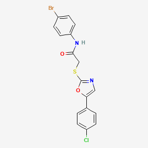 molecular formula C17H12BrClN2O2S B3203098 N-(4-bromophenyl)-2-((5-(4-chlorophenyl)oxazol-2-yl)thio)acetamide CAS No. 1021227-06-4