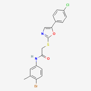 molecular formula C18H14BrClN2O2S B3203108 N-(4-bromo-3-methylphenyl)-2-((5-(4-chlorophenyl)oxazol-2-yl)thio)acetamide CAS No. 1021227-11-1