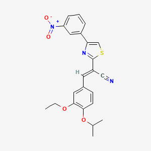 molecular formula C23H21N3O4S B3203128 (E)-3-(3-ethoxy-4-isopropoxyphenyl)-2-(4-(3-nitrophenyl)thiazol-2-yl)acrylonitrile CAS No. 1021228-17-0