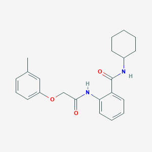 molecular formula C22H26N2O3 B320314 N-cyclohexyl-2-{[(3-methylphenoxy)acetyl]amino}benzamide 