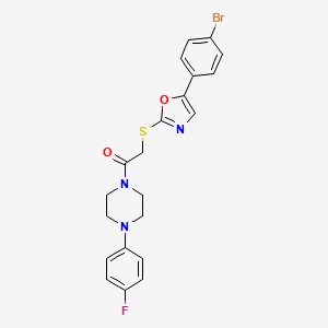 molecular formula C21H19BrFN3O2S B3203148 1-({[5-(4-Bromophenyl)-1,3-oxazol-2-yl]thio}acetyl)-4-(4-fluorophenyl)piperazine CAS No. 1021228-47-6