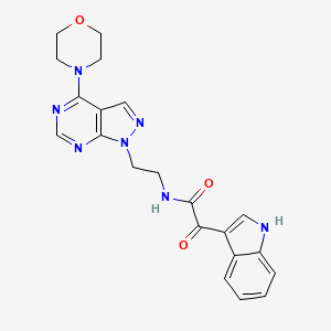 molecular formula C21H21N7O3 B3203171 2-(1H-indol-3-yl)-N-(2-(4-morpholino-1H-pyrazolo[3,4-d]pyrimidin-1-yl)ethyl)-2-oxoacetamide CAS No. 1021229-66-2