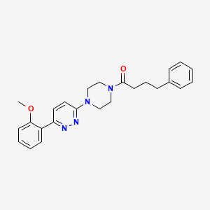 molecular formula C25H28N4O2 B3203184 1-(4-(6-(2-Methoxyphenyl)pyridazin-3-yl)piperazin-1-yl)-4-phenylbutan-1-one CAS No. 1021229-89-9