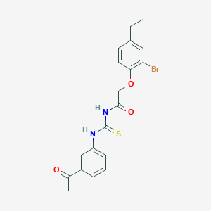 molecular formula C19H19BrN2O3S B320319 N-[(3-acetylphenyl)carbamothioyl]-2-(2-bromo-4-ethylphenoxy)acetamide 