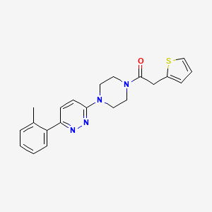 molecular formula C21H22N4OS B3203199 2-(Thiophen-2-yl)-1-(4-(6-(o-tolyl)pyridazin-3-yl)piperazin-1-yl)ethanone CAS No. 1021230-18-1