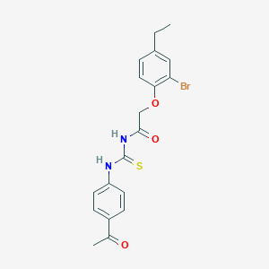 molecular formula C19H19BrN2O3S B320320 N-(4-acetylphenyl)-N'-[(2-bromo-4-ethylphenoxy)acetyl]thiourea 