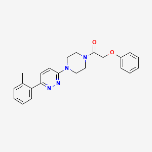 molecular formula C23H24N4O2 B3203200 2-Phenoxy-1-(4-(6-(o-tolyl)pyridazin-3-yl)piperazin-1-yl)ethanone CAS No. 1021230-21-6