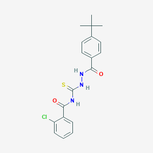 molecular formula C19H20ClN3O2S B320321 N-{[2-(4-tert-butylbenzoyl)hydrazino]carbothioyl}-2-chlorobenzamide 