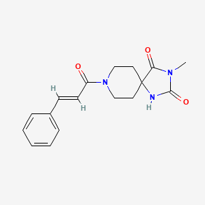 molecular formula C17H19N3O3 B3203265 8-Cinnamoyl-3-methyl-1,3,8-triazaspiro[4.5]decane-2,4-dione CAS No. 1021251-12-6
