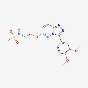 molecular formula C16H19N5O5S B3203277 N-(2-((3-(3,4-dimethoxyphenyl)-[1,2,4]triazolo[4,3-b]pyridazin-6-yl)oxy)ethyl)methanesulfonamide CAS No. 1021251-36-4