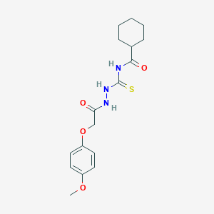 molecular formula C17H23N3O4S B320328 N-({2-[(4-methoxyphenoxy)acetyl]hydrazino}carbothioyl)cyclohexanecarboxamide 