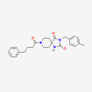 molecular formula C25H29N3O3 B3203289 3-(4-Methylbenzyl)-8-(4-phenylbutanoyl)-1,3,8-triazaspiro[4.5]decane-2,4-dione CAS No. 1021251-91-1