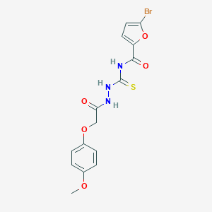 molecular formula C15H14BrN3O5S B320330 5-bromo-N-({2-[(4-methoxyphenoxy)acetyl]hydrazino}carbothioyl)-2-furamide 