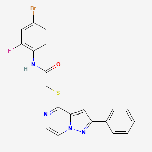 molecular formula C20H14BrFN4OS B3203301 N-(4-bromo-2-fluorophenyl)-2-[(2-phenylpyrazolo[1,5-a]pyrazin-4-yl)thio]acetamide CAS No. 1021252-33-4