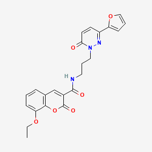 molecular formula C23H21N3O6 B3203309 8-ethoxy-N-(3-(3-(furan-2-yl)-6-oxopyridazin-1(6H)-yl)propyl)-2-oxo-2H-chromene-3-carboxamide CAS No. 1021252-44-7