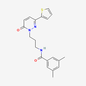 molecular formula C20H21N3O2S B3203312 3,5-dimethyl-N-(3-(6-oxo-3-(thiophen-2-yl)pyridazin-1(6H)-yl)propyl)benzamide CAS No. 1021252-63-0
