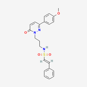 molecular formula C22H23N3O4S B3203316 (E)-N-(3-(3-(4-methoxyphenyl)-6-oxopyridazin-1(6H)-yl)propyl)-2-phenylethenesulfonamide CAS No. 1021253-03-1