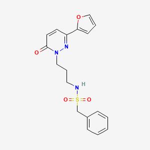 molecular formula C18H19N3O4S B3203324 N-(3-(3-(furan-2-yl)-6-oxopyridazin-1(6H)-yl)propyl)-1-phenylmethanesulfonamide CAS No. 1021253-76-8