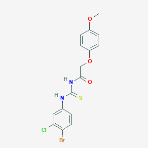 molecular formula C16H14BrClN2O3S B320336 N-[(4-bromo-3-chlorophenyl)carbamothioyl]-2-(4-methoxyphenoxy)acetamide 