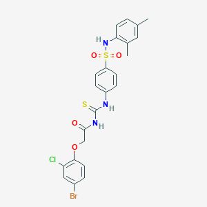 molecular formula C23H21BrClN3O4S2 B320337 4-[({[(4-bromo-2-chlorophenoxy)acetyl]amino}carbothioyl)amino]-N-(2,4-dimethylphenyl)benzenesulfonamide 
