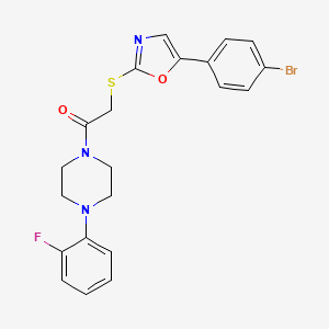 molecular formula C21H19BrFN3O2S B3203371 1-({[5-(4-Bromophenyl)-1,3-oxazol-2-yl]thio}acetyl)-4-(2-fluorophenyl)piperazine CAS No. 1021254-55-6